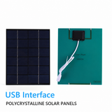 5.5W maximum 5.5W solar fan kit — panel front rear and USB lead without unsupported icons