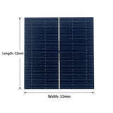 Single-busbar PERC solar cell with length and width both marked 52mm