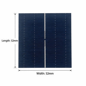 Single-busbar PERC solar cell with length and width both marked 52mm