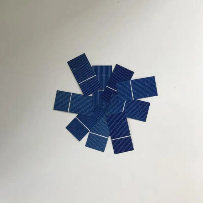 Twenty 52mm x 26mm polycrystalline solar cells arranged in a circle