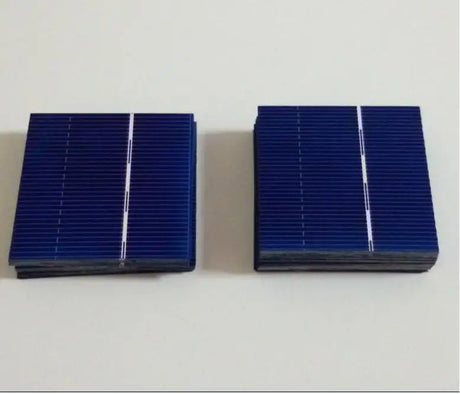 Two stacks of 52mm x 52mm polycrystalline solar cells