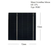 52mm x 52mm PERC solar cell specifications