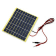5W 5W solar battery panel — yellow panel with battery clip leads