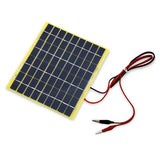 5W 5W solar battery panel — yellow panel with battery clip leads