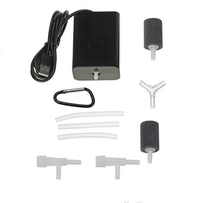 5W solar air pump kit — air pump tubing and two air stones