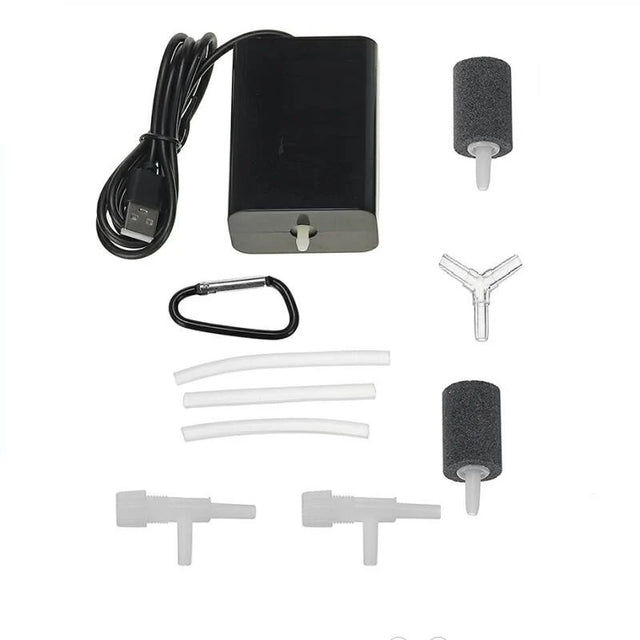 5W solar air pump kit — air pump tubing and two air stones