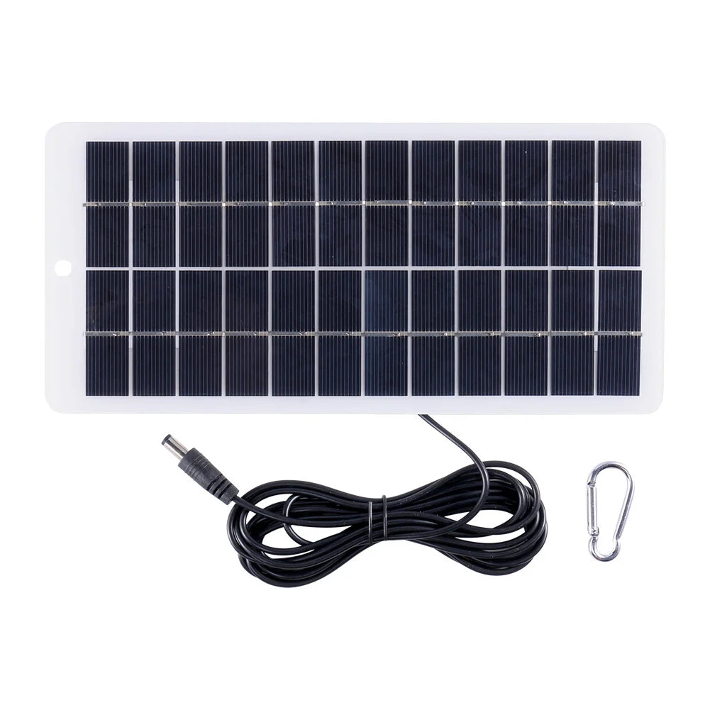 5W 5W solar panel — panel DC lead and carabiner