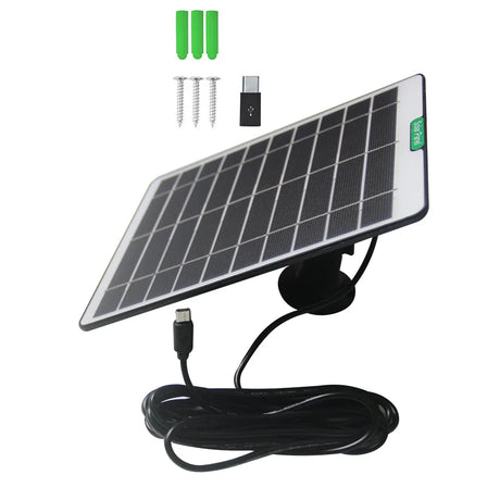 Black 5W camera solar panel and mount