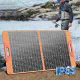 Water droplets on the front surface of the 60W two-section solar panel