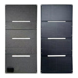 Front and gray rear views of the 60W four-section folding panel
