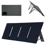Four-section 60W solar panel supported at an angle by rear stands