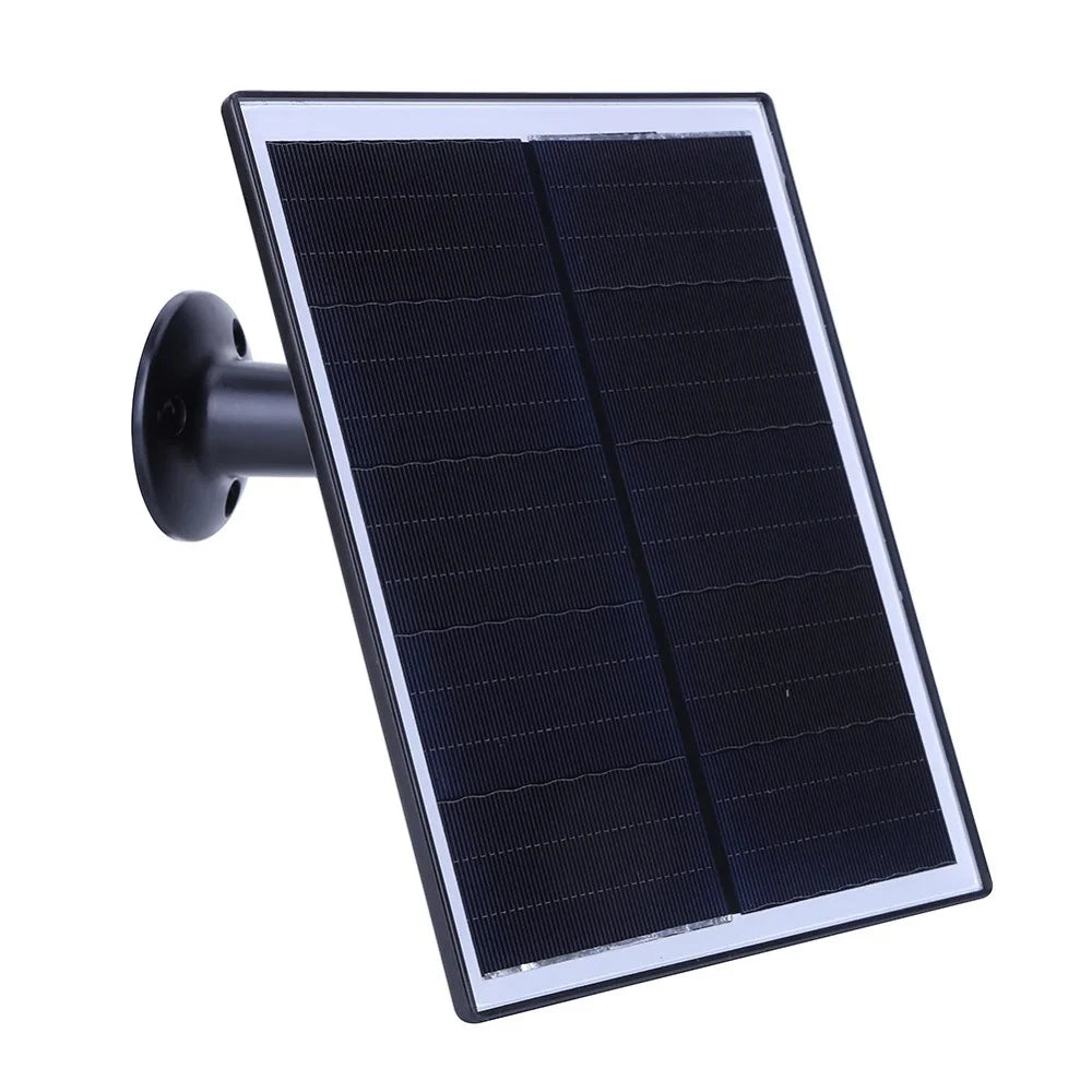 6W camera solar panel — black panel face at angle