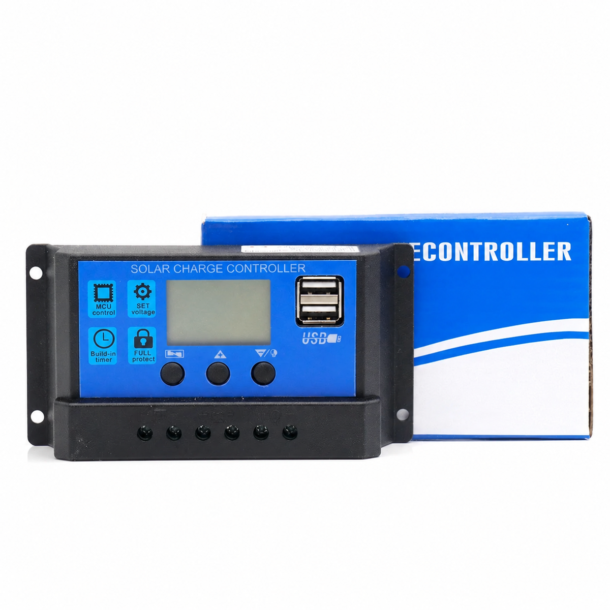 6W solar panel — controller front view