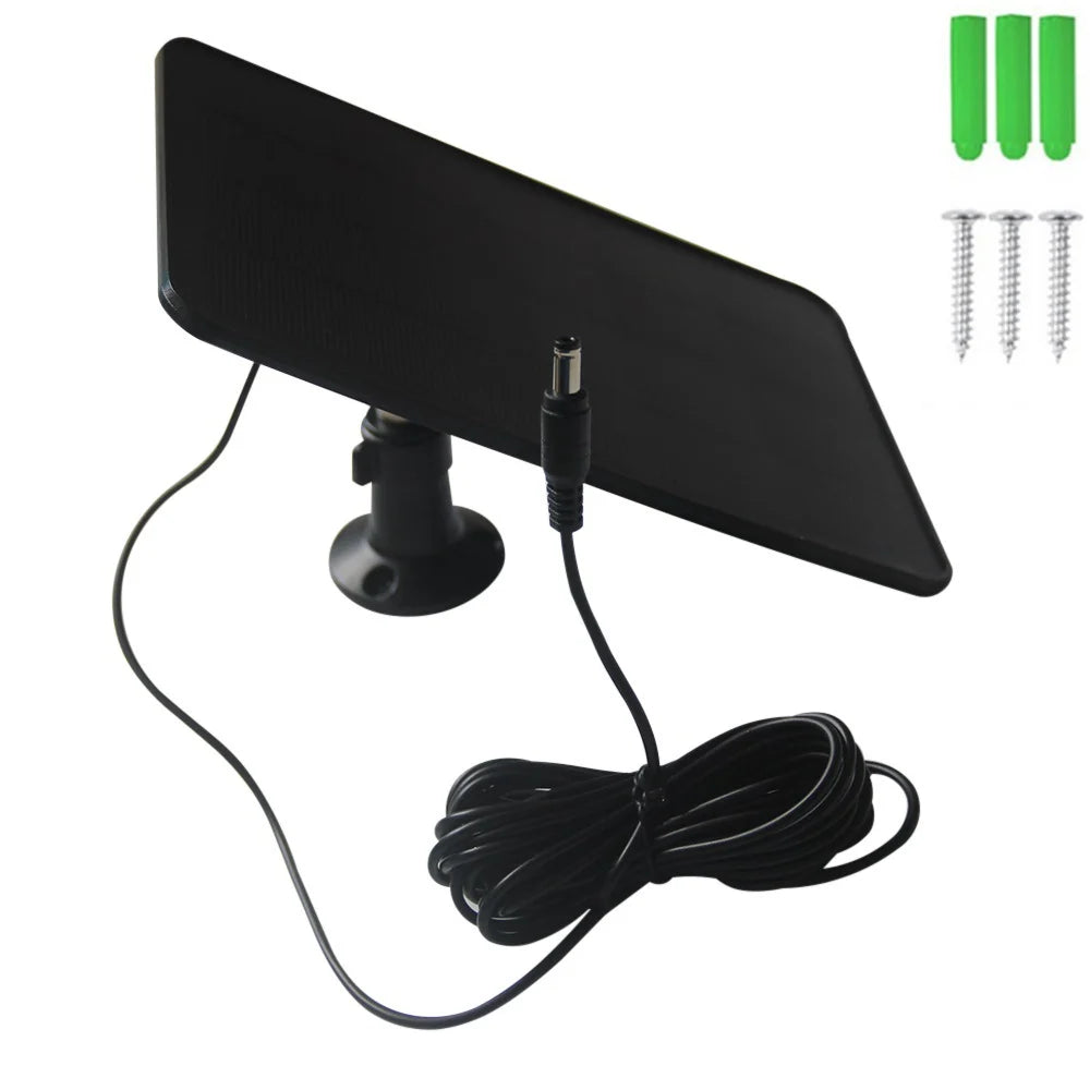 6W maximum 6W camera solar panel — black DC panel and fixings