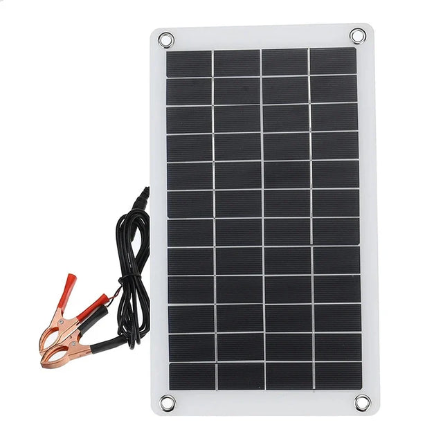 7.5W maximum 7.5W solar battery charger — panel and battery clip lead