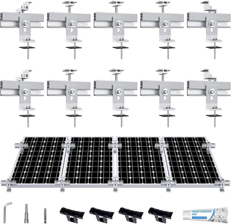 10-piece solar panel roof mounting bracket kit