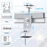 Solar panel mounting bracket kit components