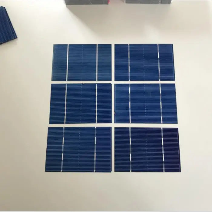 Fifty 78mm x 52mm polycrystalline solar cells arranged in rows