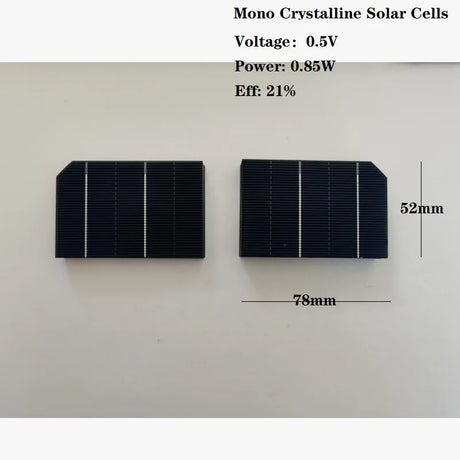 78mm x 52mm monocrystalline solar cell specification view
