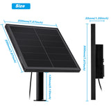8W solar panel size diagram showing 200mm and 35mm thickness