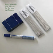Polycrystalline solar cell kit with tab wire, bus wire and a flux pen