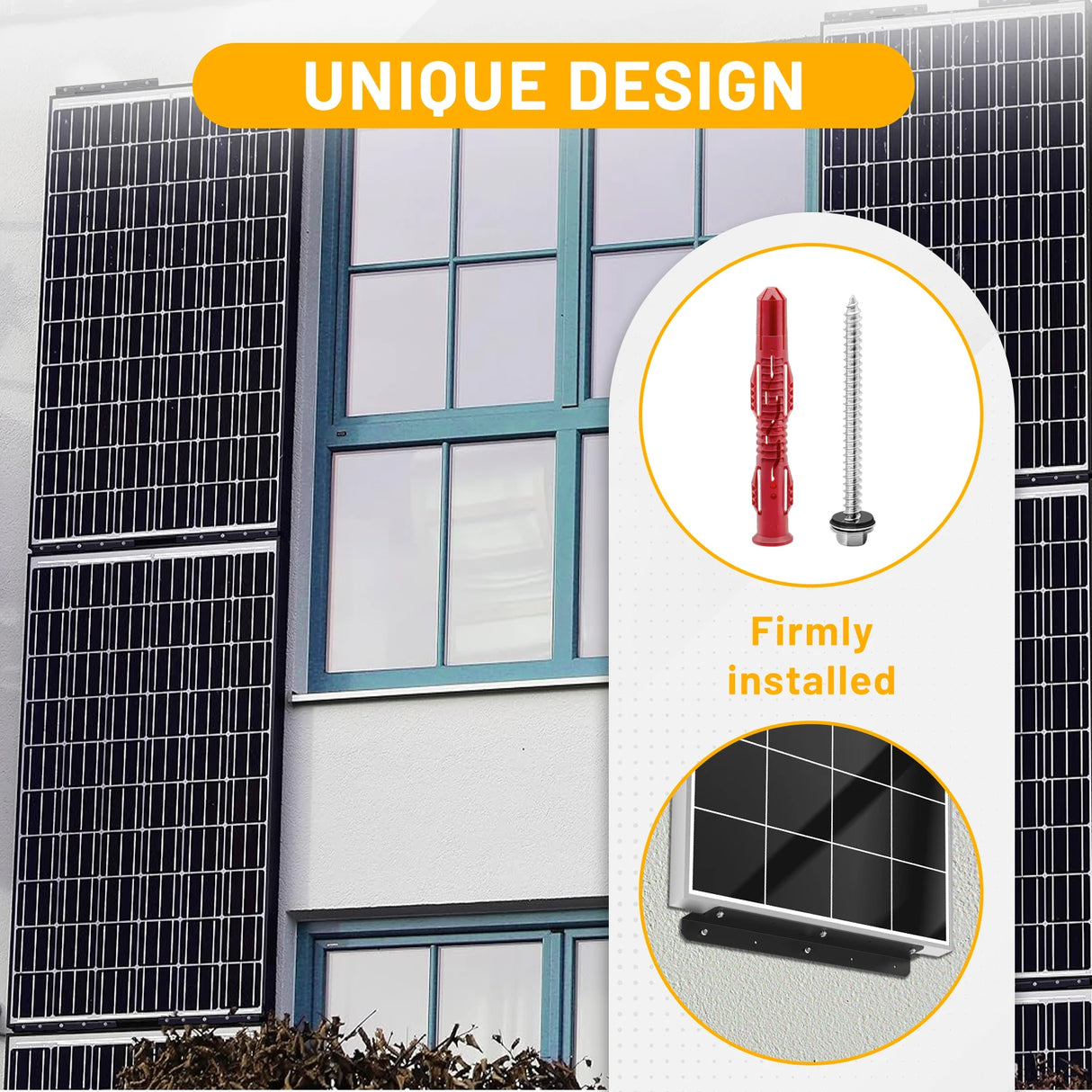 Black Long Z Solar Panel Mounting Brackets - 2 Piece Set