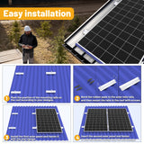 30cm Aluminum Solar Panel Mounting Rail Kit with End Clamps