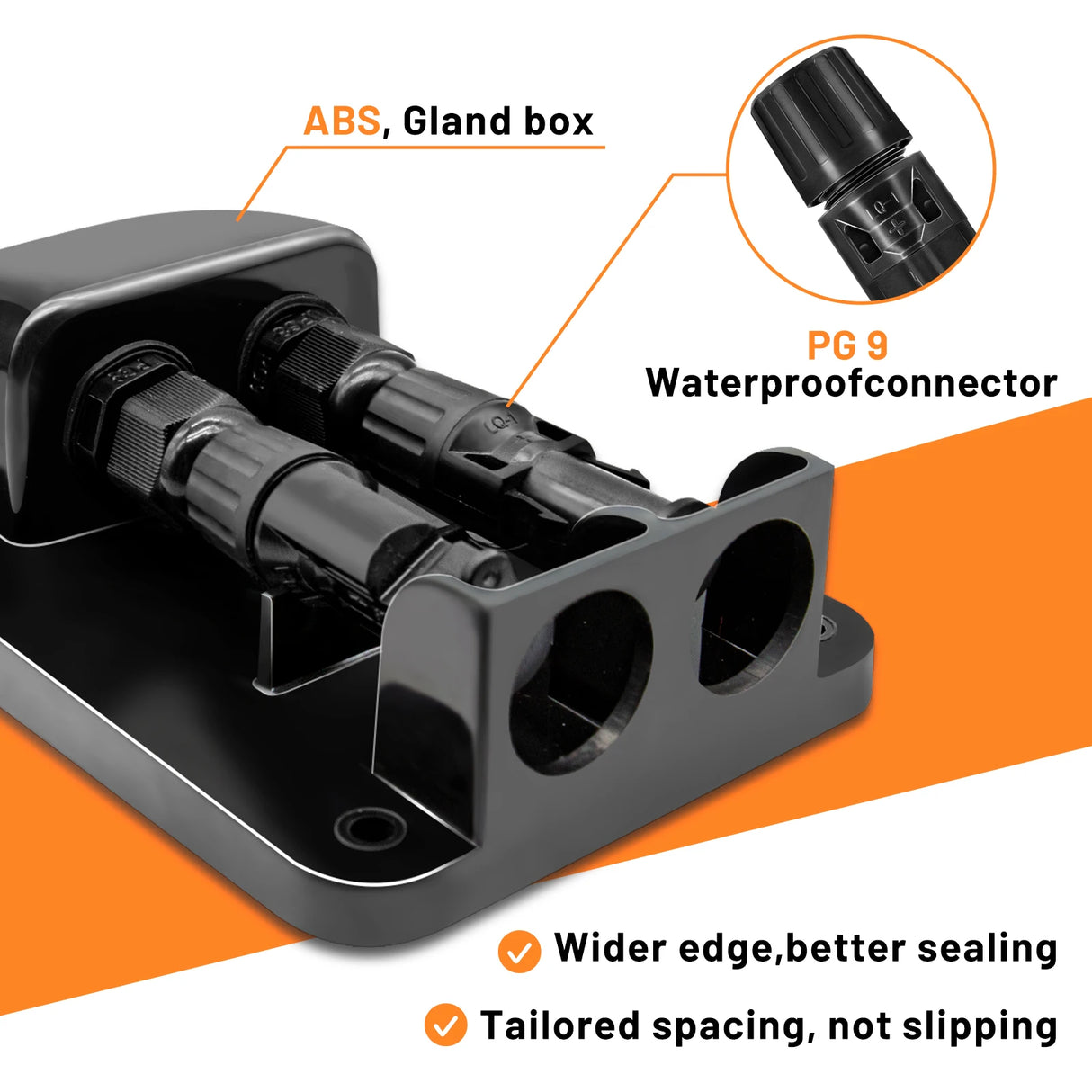 ABS Solar Cable Entry Gland for RV Roofs - Black or White