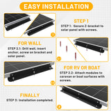 Black Long Z Solar Panel Mounting Brackets - 2 Piece Set
