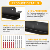 Black Long Z Solar Panel Mounting Brackets - 2 Piece Set