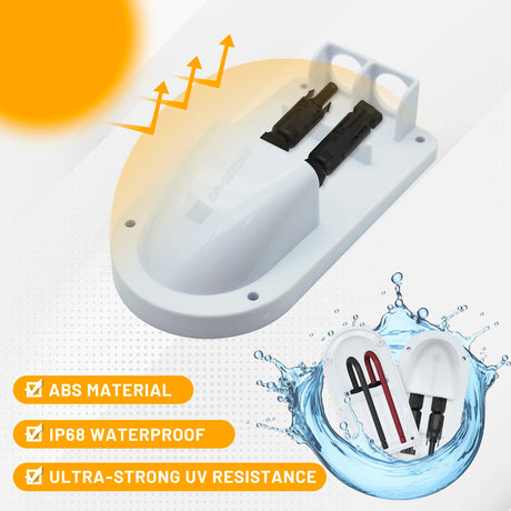 ABS Solar Cable Entry Gland for RV Roofs - Black or White