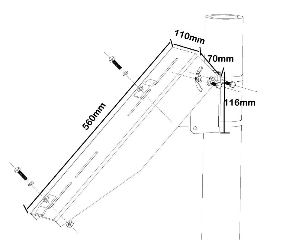 Universal Solar Panel Pole Mount Kit | Adjustable Brackets for 5W-50W Panels