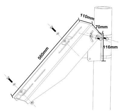 Universal Solar Panel Pole Mount Kit | Adjustable Brackets for 5W-50W Panels