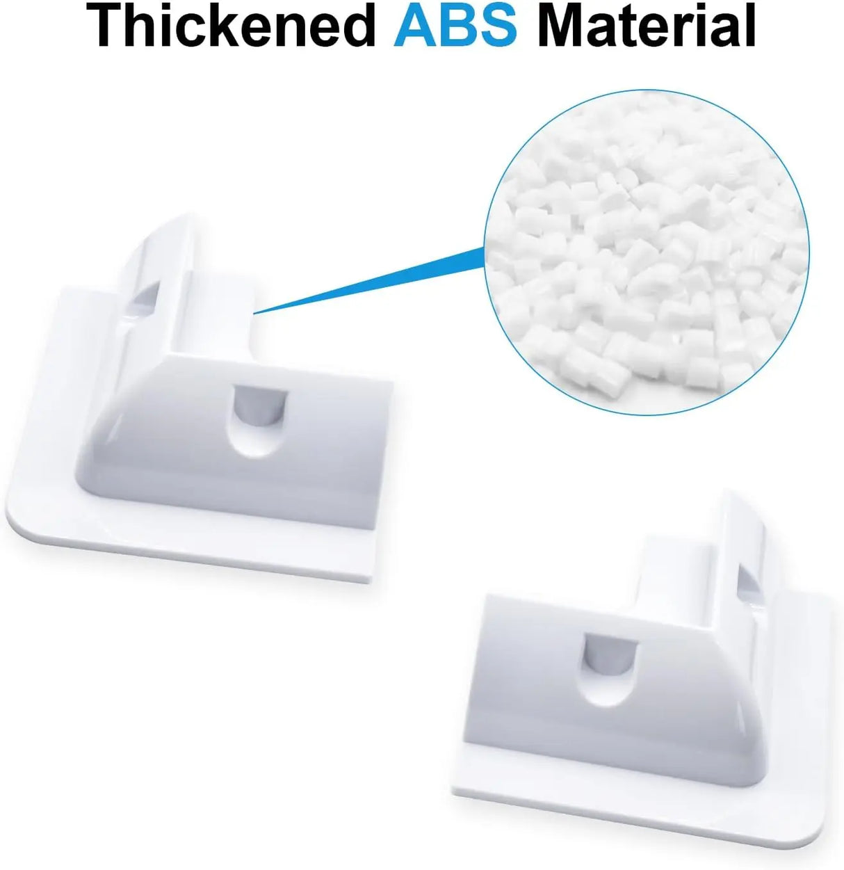 White ABS solar panel corner brackets with molded mounting bases