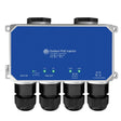 AC/DC outdoor PoE injector front panel with four cable glands