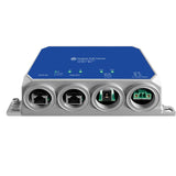 Data, PoE, DC, and AC ports on the outdoor injector