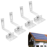 Four adjustable solar panel roof hooks with a tile-roof application view