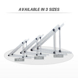 Adjustable solar panel mount bracket available in 22 inch, 28 inch, and 40.5 inch sizes