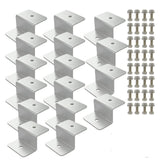 Sixteen aluminum solar panel Z brackets with matching bolts