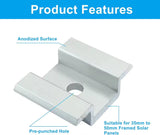 Anodized aluminum solar panel mid clamp with predrilled center hole