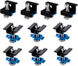 Four black end clamps and six black mid clamps for solar panels