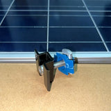 Black solar panel mounting clamp side detail