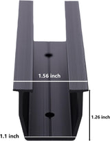 Black mini rails and clamp hardware for solar panel mounting