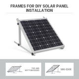 DIY solar panel frame with adjustable mounting bracket for top-and-bottom or side-edge installation