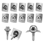 Stainless steel bolt caps shown with compatible bolt heads