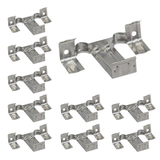 Alternate view of ten stainless steel drain clips arranged in a grid.