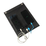 Two-phone charging example; phones and cables not included