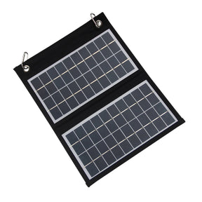 10W two-panel folding solar charger with carabiners