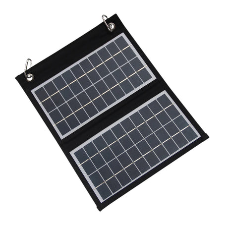10W two-panel folding solar charger with carabiners