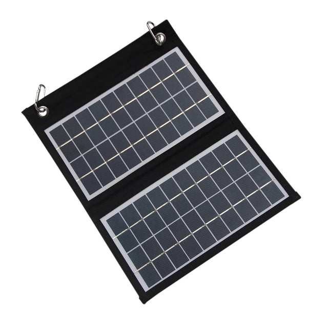 10W two-panel folding solar charger with carabiners